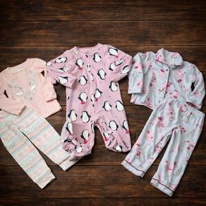 Toddler Girl Pajama Bundle 3T Floral Sleep Set multiple pajama bundle set